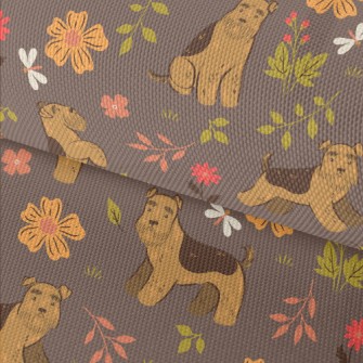 Terrier With Flowers Waterproof Oxford