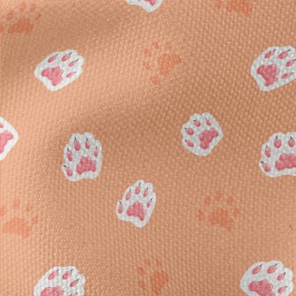 Hand Drawn Pink Cat Paw Waterproof Canvas