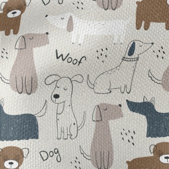 Hand Drawn Elegant Puppy Waterproof Canvas