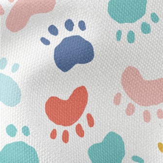 Colorful Animal Paw Prints Waterproof Canvas