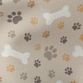Dog Paw Prints And Dog Bones Waterproof Canvas