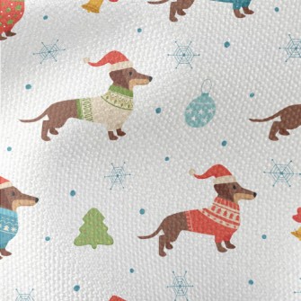 Christmas Dressed Dachshund Waterproof Canvas