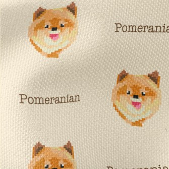 Pixel Smiley Pomeranian Waterproof Canvas