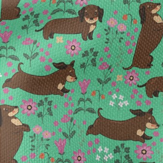 Dachshund In The Garden Waterproof Canvas