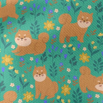 Shiba Inu In The Garden Waterproof Canvas