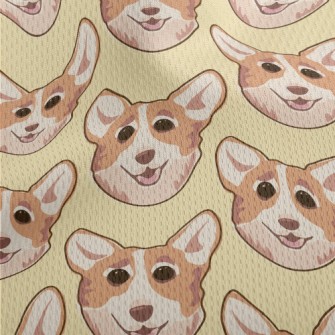 Cartoon Doodle Corgi Athletic Mesh Flat Back