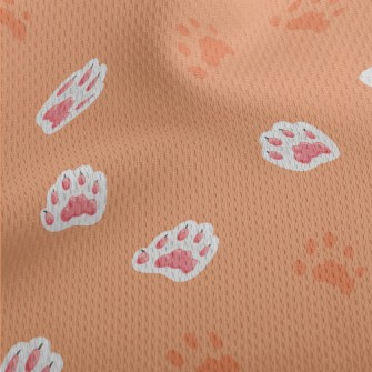 Hand Drawn Pink Cat Paw Athletic Mesh Flat Back