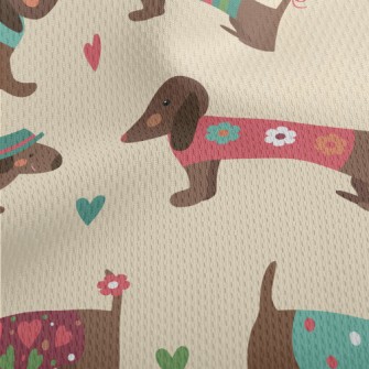 Dachshund Wearing Clothes Athletic Mesh Flat Back