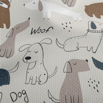 Hand Drawn Elegant Puppy Athletic Mesh Flat Back