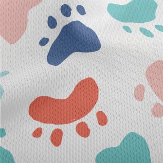 Colorful Animal Paw Prints Athletic Mesh Flat Back