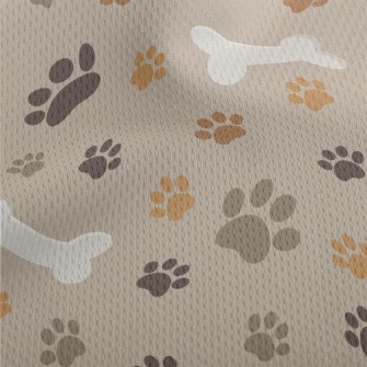 Dog Paw Prints And Dog Bones Athletic Mesh Flat Back
