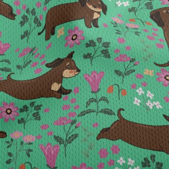 Dachshund In The Garden Athletic Mesh Flat Back