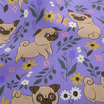 Pug In The Garden Athletic Mesh Flat Back