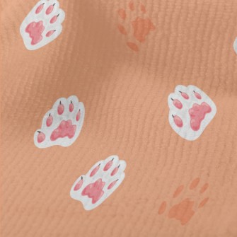 Hand Drawn Pink Cat Paw Terry