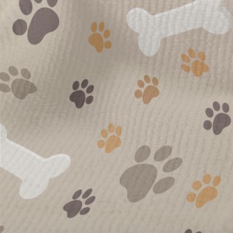 Dog Paw Prints And Dog Bones Terry