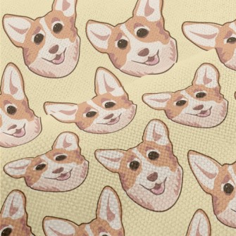 Cartoon Doodle Corgi Performance Linen