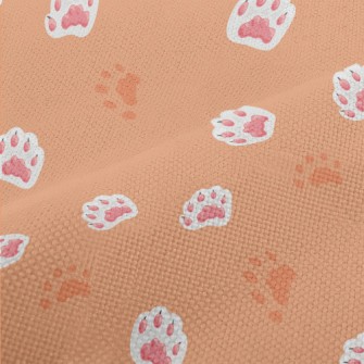 Hand Drawn Pink Cat Paw Performance Linen