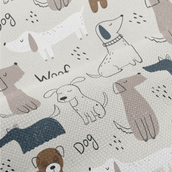 Hand Drawn Elegant Puppy Performance Linen