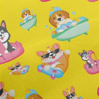 Cute Dog Playing Skateboard Performance Linen