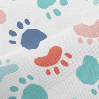 Colorful Animal Paw Prints Performance Linen