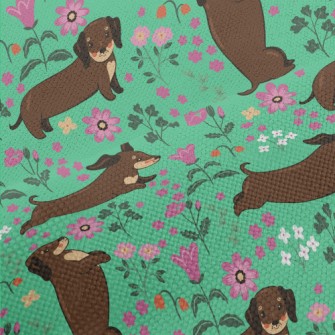 Dachshund In The Garden Performance Linen