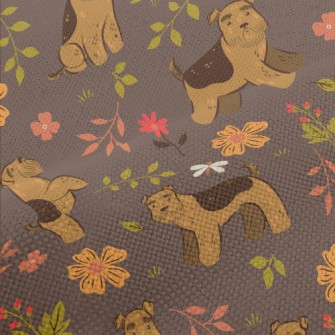 Terrier With Flowers Performance Linen