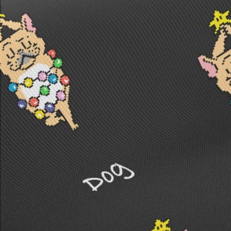 Pixel Christmas Puppy Twill