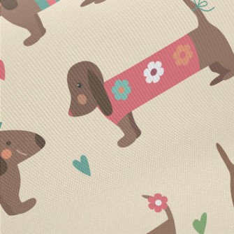 Dachshund Wearing Clothes Twill