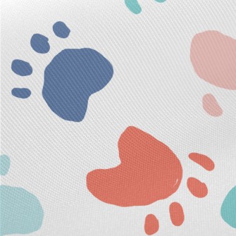 Colorful Animal Paw Prints Twill
