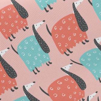 Hand Drawn Funny Puppy Twill