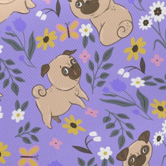 Pug In The Garden Twill