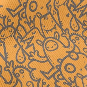 Cartoon Monster Doodle Standard Corduroy