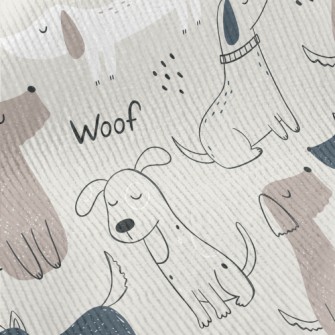 Hand Drawn Elegant Puppy Standard Corduroy