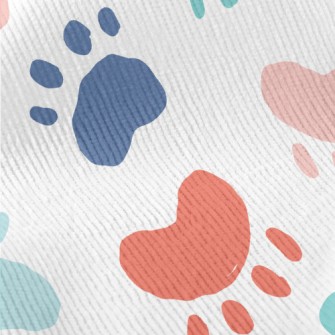 Colorful Animal Paw Prints Standard Corduroy