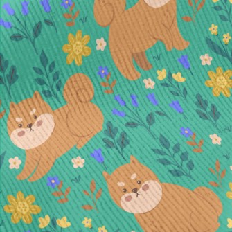 Shiba Inu In The Garden Standard Corduroy