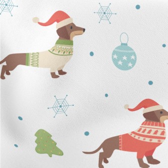 Christmas Dressed Dachshund Stretch Ponte