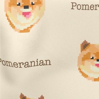 Pixel Smiley Pomeranian Stretch Ponte