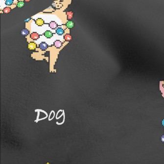 Pixel Christmas Puppy Micro Fleece