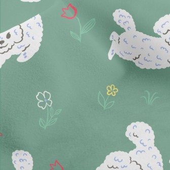 White Puppy In The Garden Micro Fleece