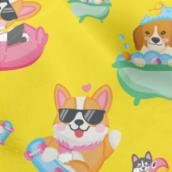 Cute Dog Playing Skateboard Micro Fleece