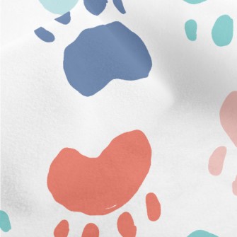 Colorful Animal Paw Prints Micro Fleece