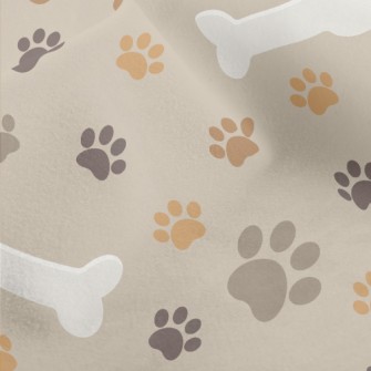 Dog Paw Prints And Dog Bones Micro Fleece