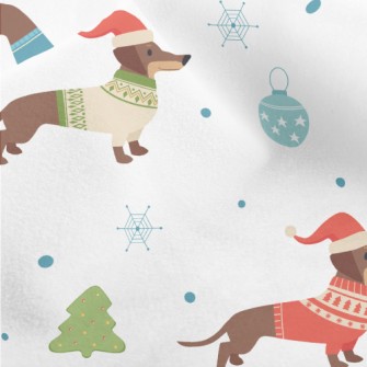 Christmas Dressed Dachshund Micro Fleece