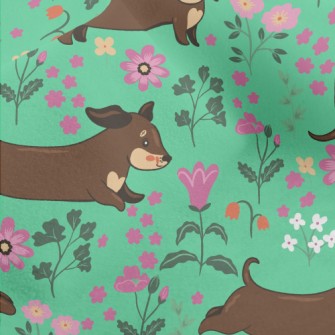 Dachshund In The Garden Micro Fleece