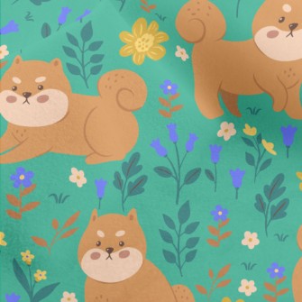 Shiba Inu In The Garden Micro Fleece