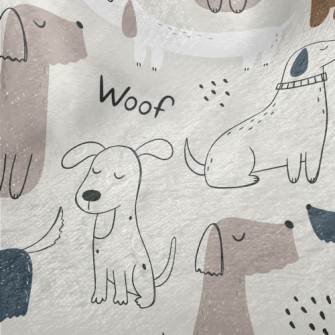 Hand Drawn Elegant Puppy Minky
