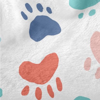 Colorful Animal Paw Prints Minky