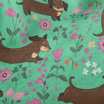 Dachshund In The Garden Minky