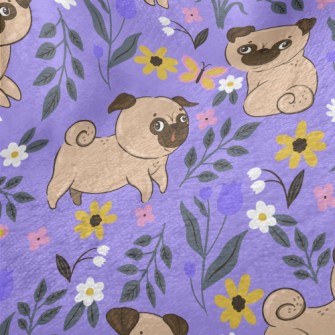 Pug In The Garden Minky