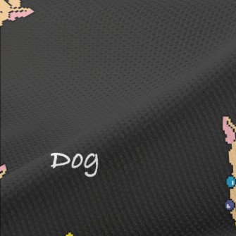 Pixel Christmas Puppy Piqué